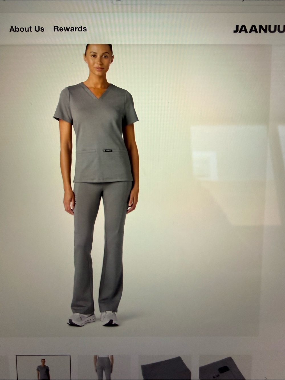 Jaanuu Scrub Top in Graphite